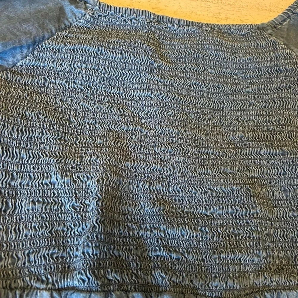 Old Navy Size 14/16 XL Denim Dress with Smocked Top and Sleeves